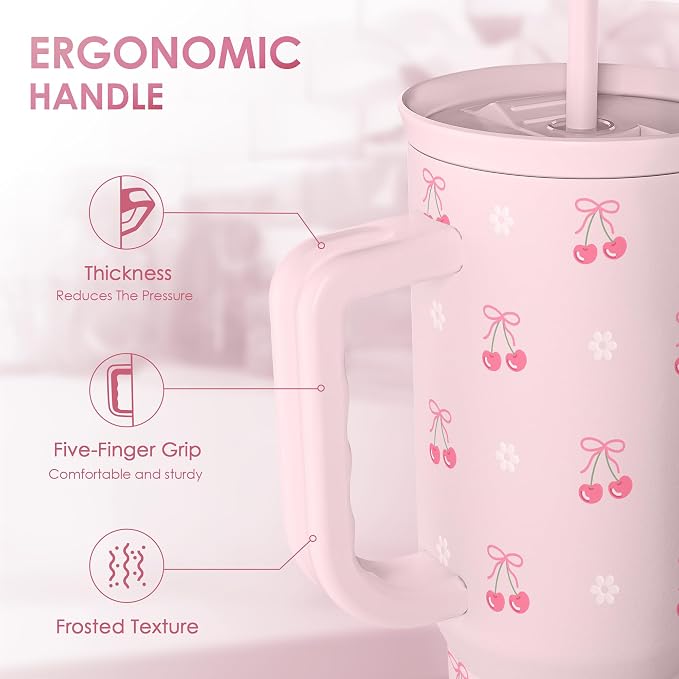 SANDJEST Cherry 40oz Slider Tumbler - Image 3