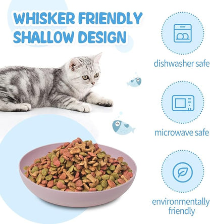 Cat Dishes Whisker Friendly, Shallow Wide Pet Food and Water Bowl, Durable - Image 5