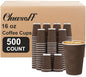 500 Pack 16 oz Disposable Coffee Cups No Lids, Insulated Ripple Wall Paper Coffee Cups 16oz for Hot Chocolate Tea Home Travel Office (Brown)