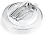 125-Piece White and Silver Fancy Plastic Plates Disposable by StockYourHome