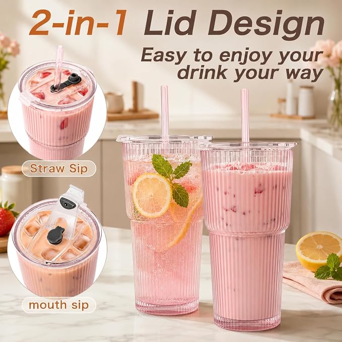 20oz Iced Coffee Cups with Lids - Image 4