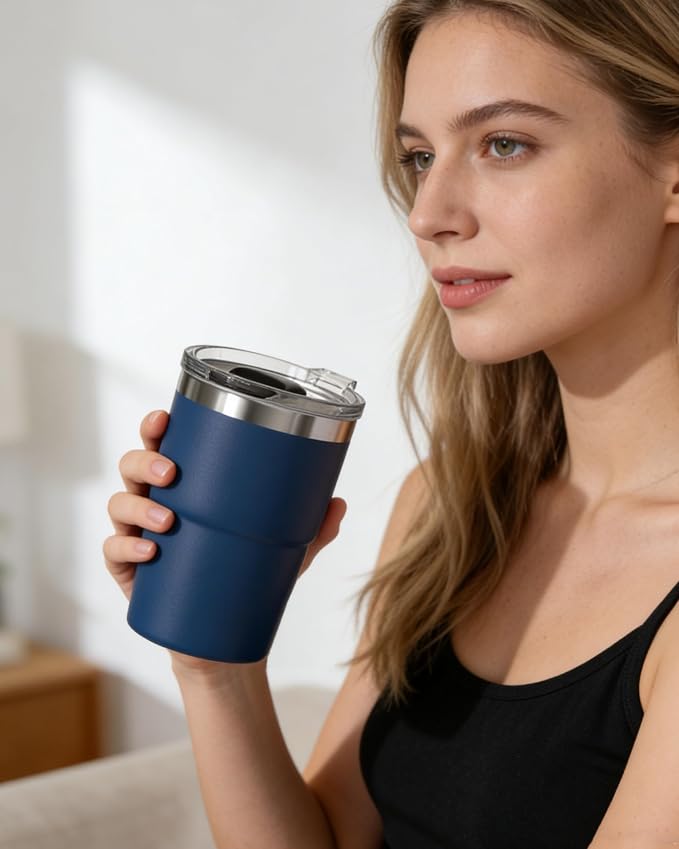 8 oz Stackable Stainless Steel Coffee Mug - Image 8