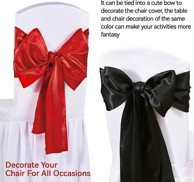 Red and Black Satin Table Runners 10 Pack 12x108 inch Silk Smooth Fabric | - Image 3