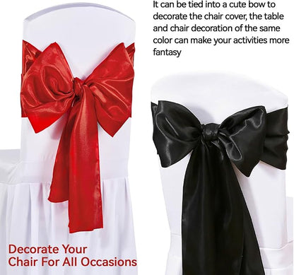 Red and Black Satin Table Runners 10 Pack 12x108 inch Silk Smooth Fabric | - Image 3