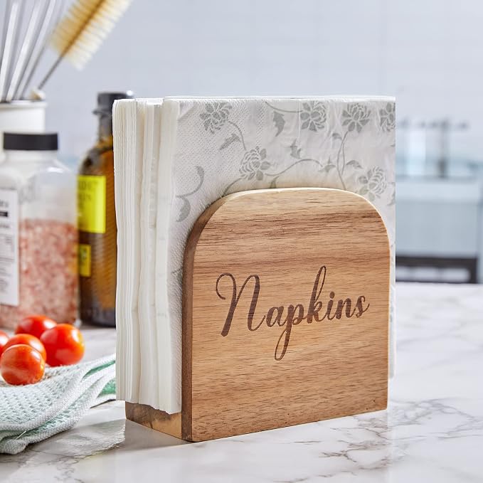 Napkin Holder for Table, ALELION Acacia Wooden Napkin Holders for Kitchen - Image 7