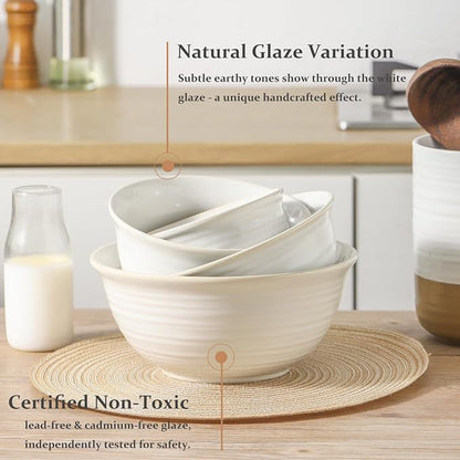 Hasense Mixing Bowls, Ceramic Serving Dishes - Image 7