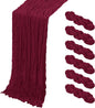 6 Pack Burgundy Cheesecloth Table Runner, 17 x 108 Inch, Gauze Cheese Cloth by Yorcari
