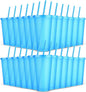 24 Pack Plastic Tumblers with Lids and Straws, Reusable Colorful Cups by LEIFEOSH