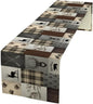 Rustic Cabin Moose Deer Bear Table Runner, Retro Vintage Bear Cottage Country by SXXLDNG