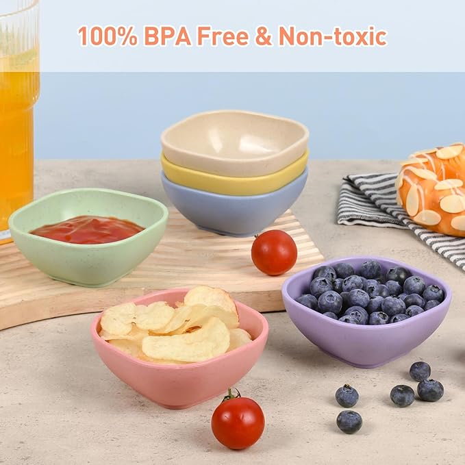6 Pack Small Bowls, 4.5 OZ Assorted Colors Dipping Sauce Cups, Ice Cream Bowls - Image 6