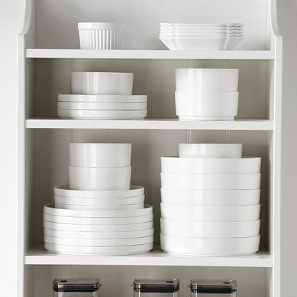 MALACASA 12 Pieces Porcelain Dinnerware Set, Modern White Dish Set - Image 8