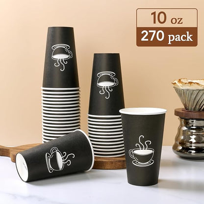 TV TOPVALUE 10 oz Paper Coffee Cups, Hot Coffee Tea Latte, Morning Breakfast - Image 4