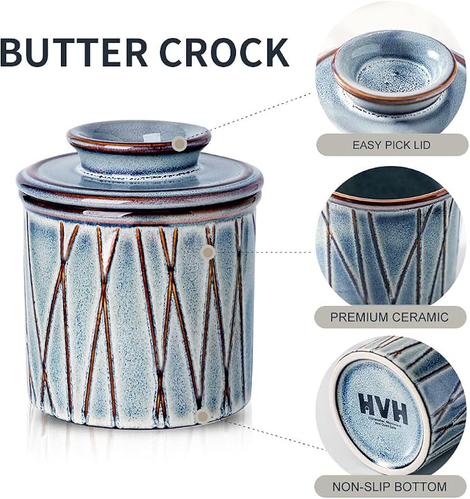 HVH Ceramic Butter Crock, French Butter Dish - Image 6