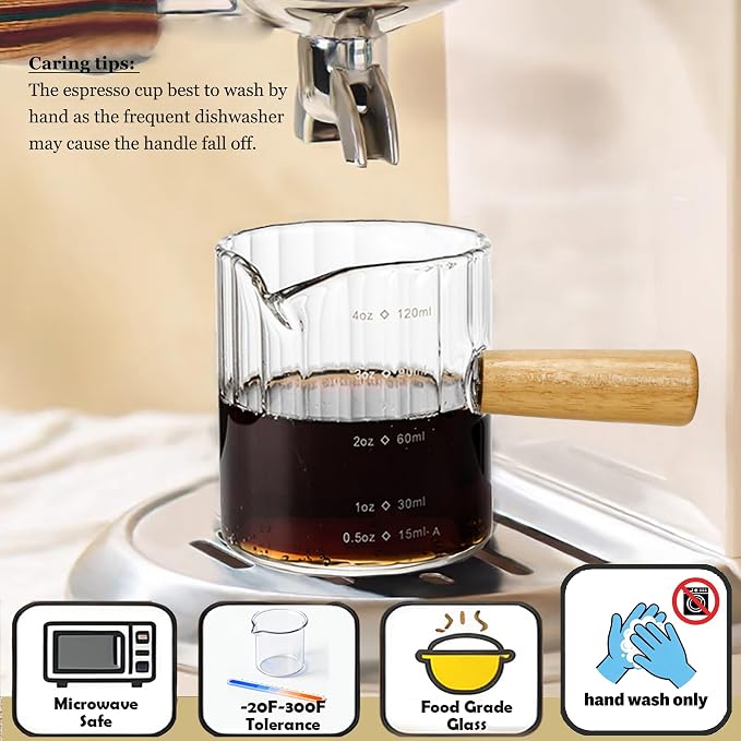 Espresso Cups Set of 2, 4 OZ Espresso Shot Glasses - Image 4