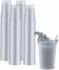 PartyPrints 100 Pack Small 10 to 12 oz Clear Reusable Blank Plastic Cups by PartyPrints