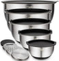 Wildone Mixing Bowls with Airtight Lids Set, with Grater Attachments & Non-Slip by Wildone