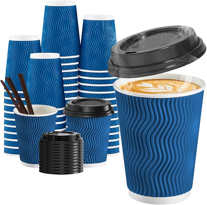 SIUQ 90 Pack 12 oz Disposable Coffee Cups by SIUQ