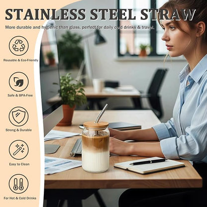 2 Packs Ribbed Glass Tumbler - Image 4