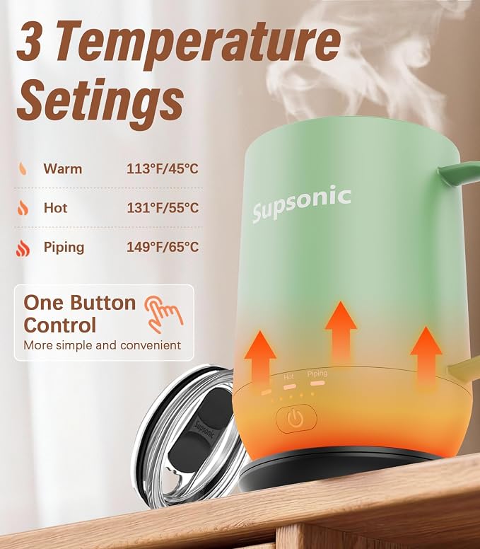 Supsonic - 16oz Self Heating Coffee Mug, Smart Heated Coffee Mug Faster - Image 2