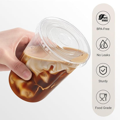 Soelomu 50 Sets 16oz Round Bottom Plastic Cups - Image 3