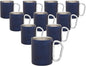 DISCOUNT PROMOS Stainless Steel Mugs with Carabiner Handle 10 oz. Set of 10, Bulk Pack - Perfect for Coffee, Soda, Other Hot & Cold Beverages - Navy Blue