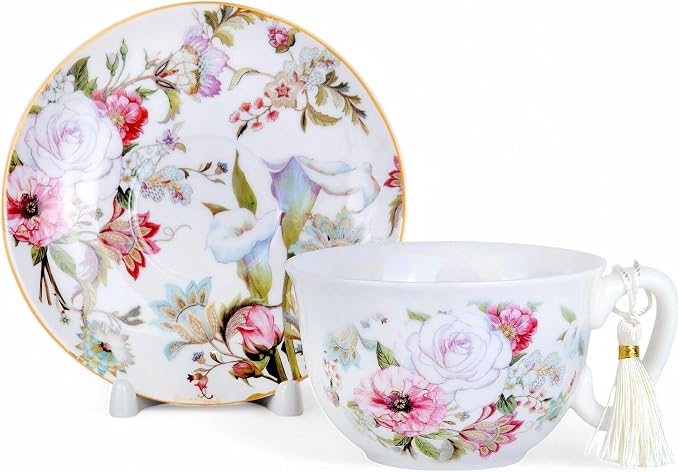 STP GOODS Bone China Tea/Coffee Cup and Saucer in Gift Box Fine Bone Tea Cup - Image 6
