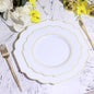 White Hard Plastic Dessert Plates, 50 Pack 8" Disposable Round Baroque Plates by TCFLinen