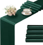 Manyshofu Dark Green Satin Table Runner 12x108 by Manyshofu