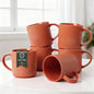 MONITO 16Oz Coffee Mugs Set of 6, Rustic Ceramic Coffee Cups Set by MONITO