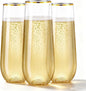 N9R 12PCS Plastic Champagne Flutes, 9 oz Disposable Stemless Mimosa Glasses | by N9RTABLEWARE