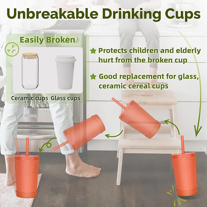 Homestockplus Reusable Wheat Straw Cups - Image 3