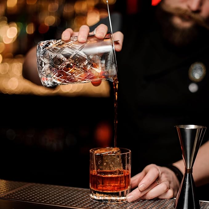 Cocktail Mixing Glass Bartender | 24oz Crystal Bar Stirring Glass | Old - Image 5