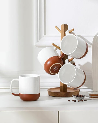 MALACASA Ceramic Coffee Mugs Set of 4, 16oz Coffee Cups, Modern Farmhouse Mugs - Image 8