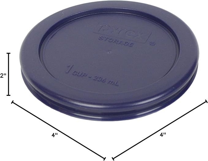 Pyrex 7202 Glass Bowl with Dark Blue Lid - Image 6