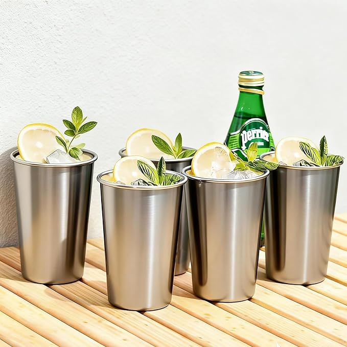 10 Pack 16 oz 304 Stainless Steel Pint Cups, Shatter-Resistant | Food-Grade 304 - Image 6