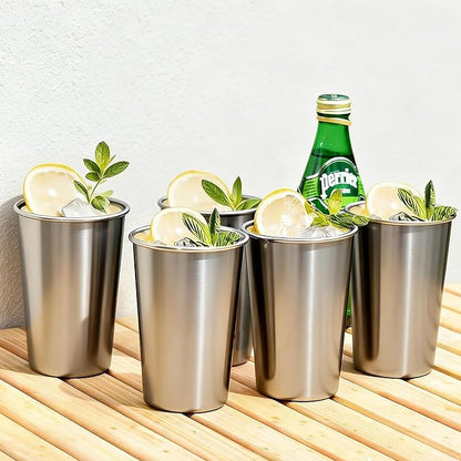 10 Pack 16 oz 304 Stainless Steel Pint Cups, Shatter-Resistant | Food-Grade 304 - Image 6