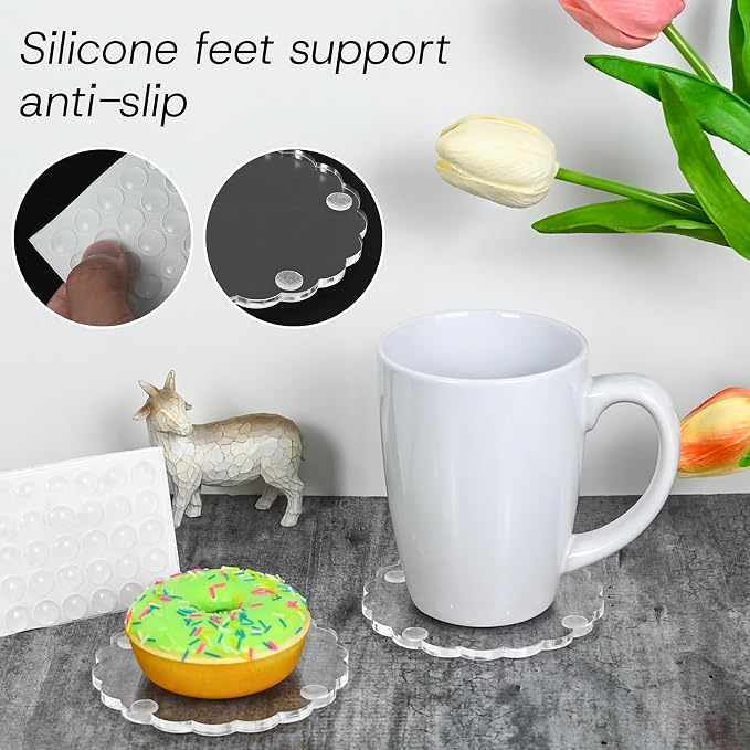 12 Pcs Scalloped Acrylic Coasters - Image 3