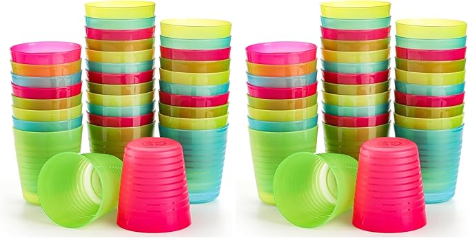 Dicunoy 64 Pack 8oz Reusable Plastic Cups, Small Drinking Tumbler, Unbreakable by Dicunoy