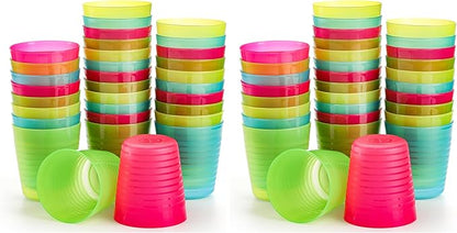 Dicunoy 64 Pack 8oz Reusable Plastic Cups, Small Drinking Tumbler, Unbreakable by Dicunoy