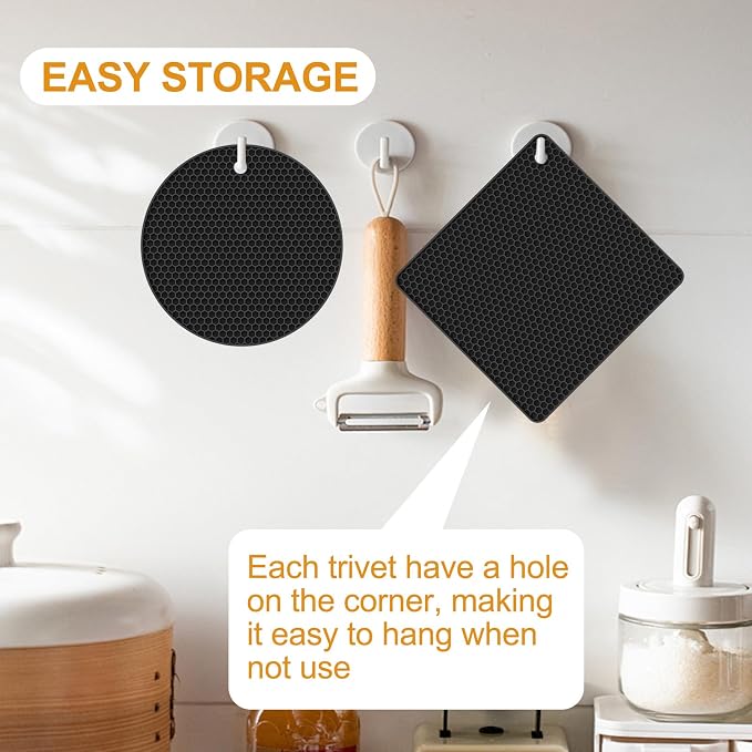 4 PCS Heat Resistant Silicone Trivet Mats - Image 7