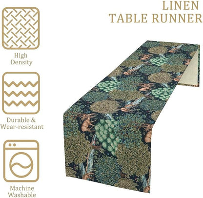 William Morris Original Design Green Table Runner Vintage Flowers Table Runner - Image 4