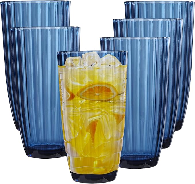Acrylic Mixed Colors Highball Cups | Plastic Reusable Tumblers | 20oz | by AKMQYM