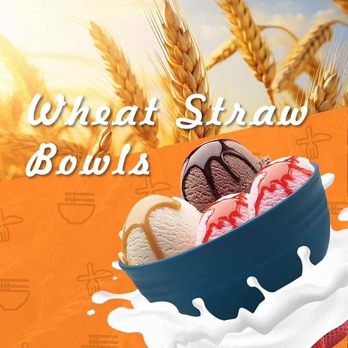 Lazycorner 12 Pcs Wheat Straw Cereal Bowls 26 Oz Wheat Straw Bowls Set Reusable - Image 5