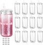 12 Pack 16 oz Acrylic Snow Globe Tumbler Cups, Double Wall Plastic, Pre-Drilled by Cuguords
