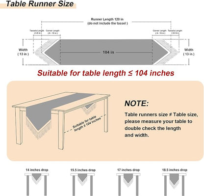 Loom and Mill Luxury Vintage Chenille Table Runner 120 Inches Long, 13x120 inch - Image 2
