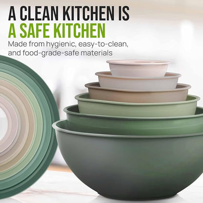 Zulay Kitchen 12 Piece Plastic Mixing Bowls - Image 6
