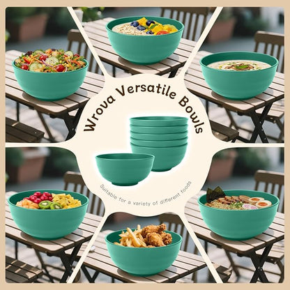 Wheat Straw Bowls 60oz, Unbreakable Large Cereal Bowls Set of 6, Plastic Bowls - Image 5