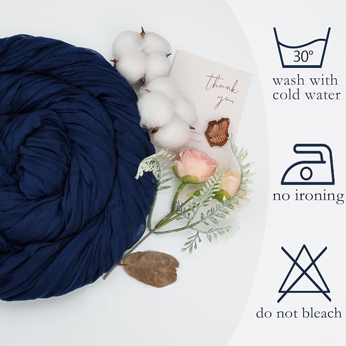 6 Pack Navy Blue Cheesecloth Table Runner 35 x 120 Inch | Boho Gauze Cheese - Image 5