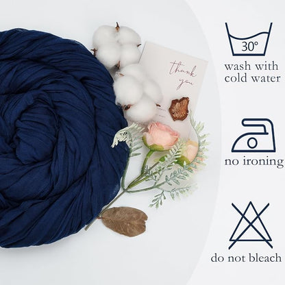 6 Pack Navy Blue Cheesecloth Table Runner 35 x 120 Inch | Boho Gauze Cheese - Image 5