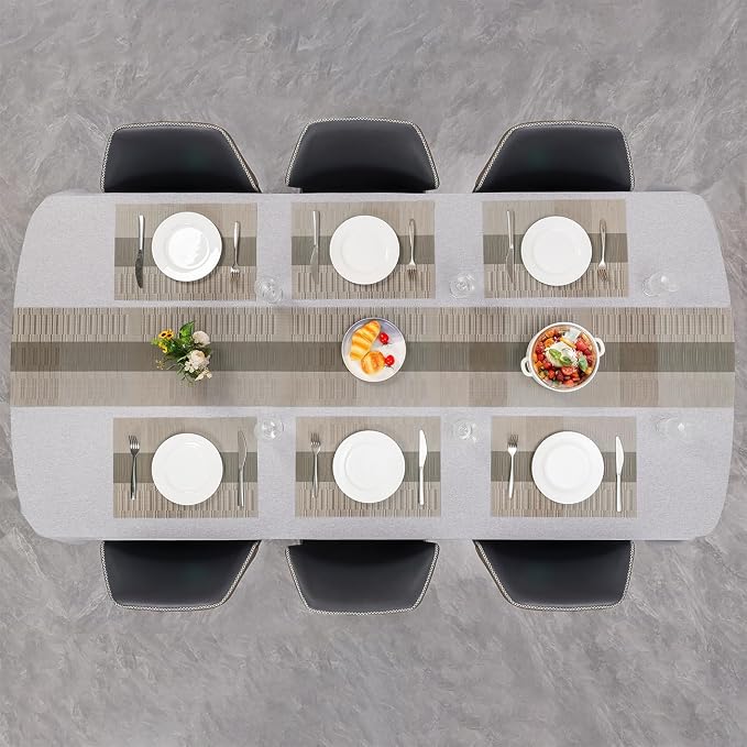 Table Runner 71 Inches Long, Vinyl Woven Farmhouse Table Runners | Washable - Image 8